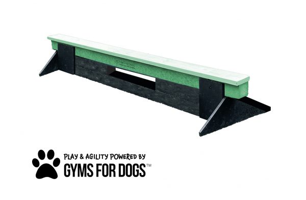 dog park equipment jump balance beam short green