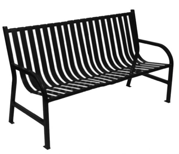 powder coat bench 6 ft Black