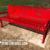 6ft3DogBench ThermoCoated Red