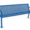 6ftSlatedBench Silhouette ThermoCoated Blue
