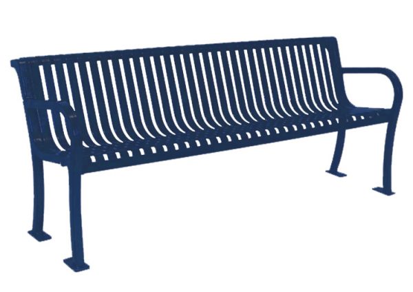 6ftSlatedBench Silhouette ThermoCoated DarkBlue