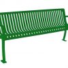 6ftSlatedBench Silhouette ThermoCoated Green