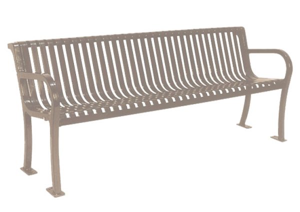 6ftSlatedBench Silhouette ThermoCoated Nutmeg