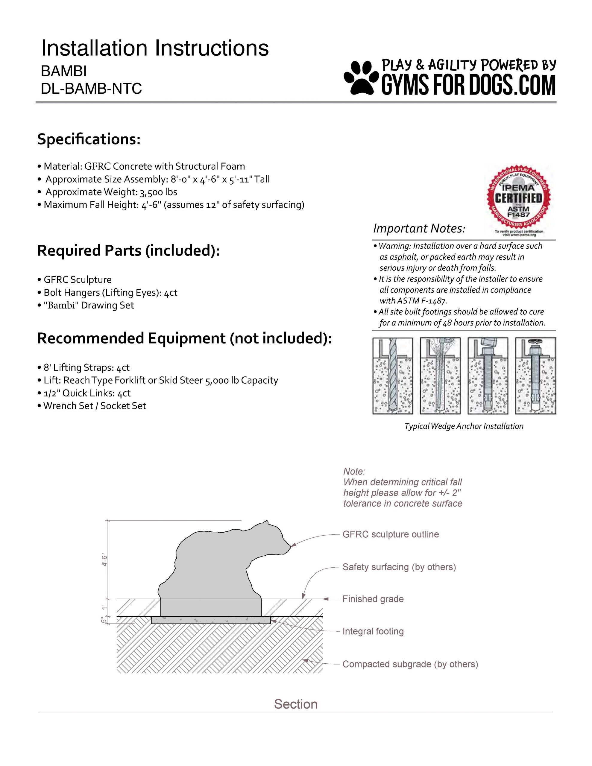 Bambi Install InteractivePlay GymsForDogs Page 1