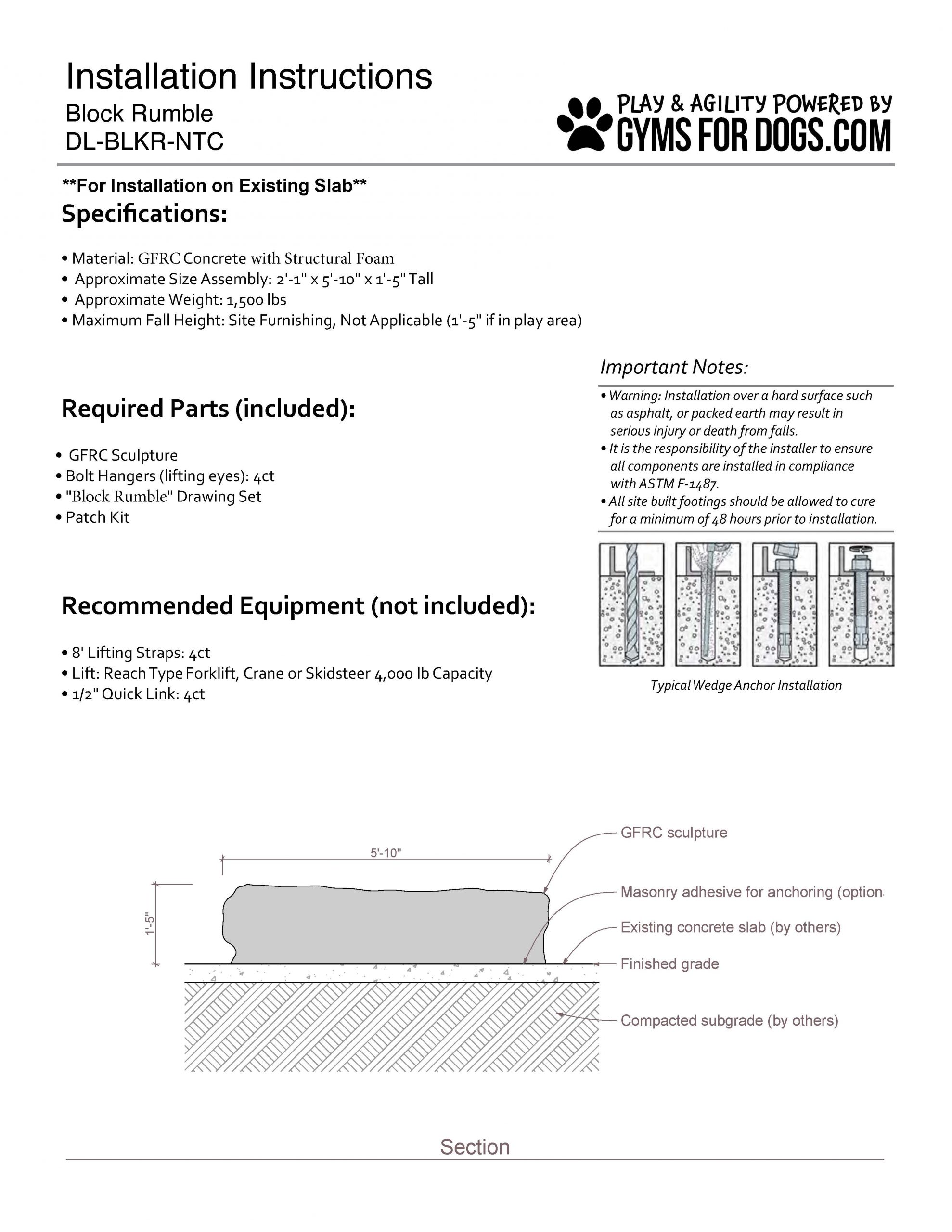 BlockRumbleExistingSlab NaturalTheme GymsForDogs Page 1